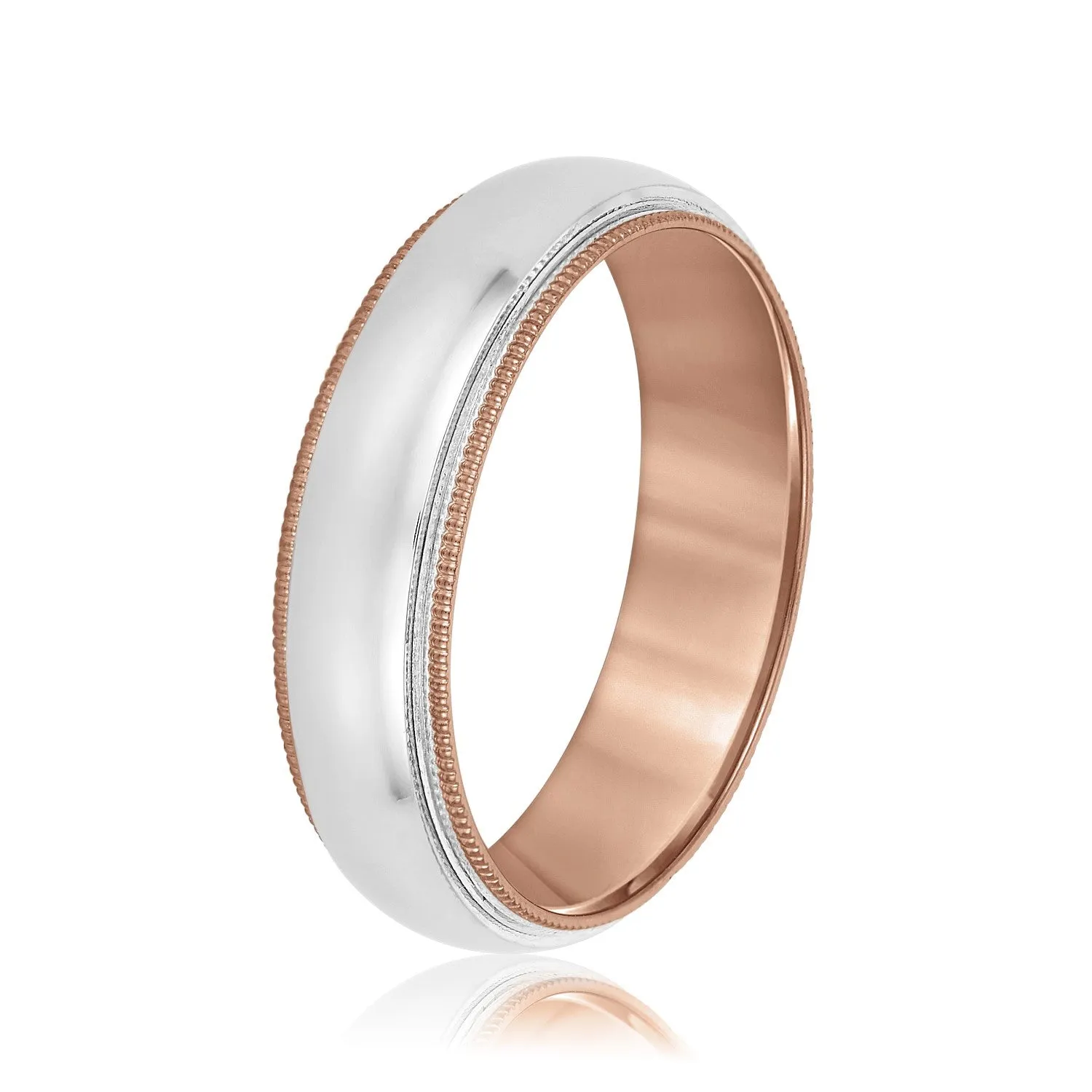 Domed Milgrain Classic Men's Wedding Band Comfort Fit