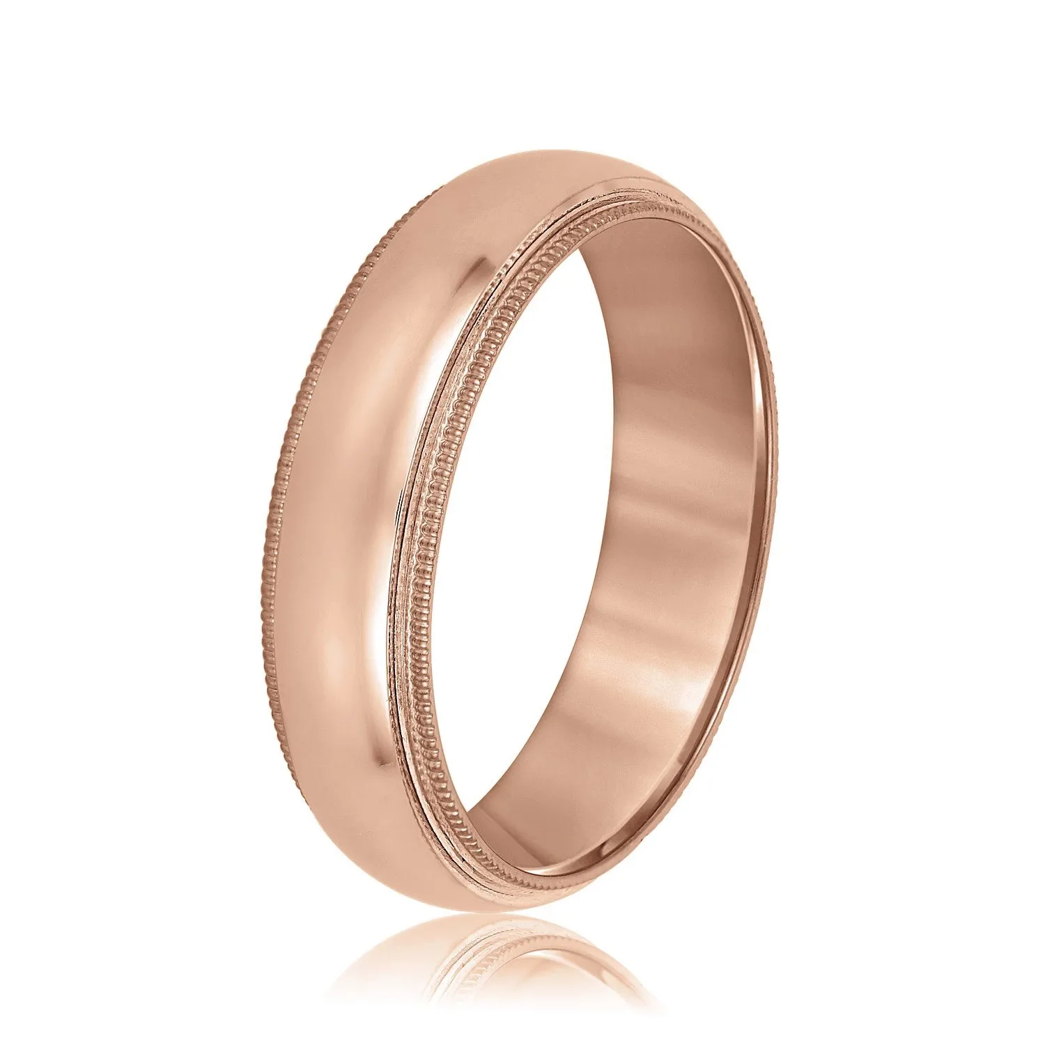 Domed Milgrain Classic Men's Wedding Band Comfort Fit