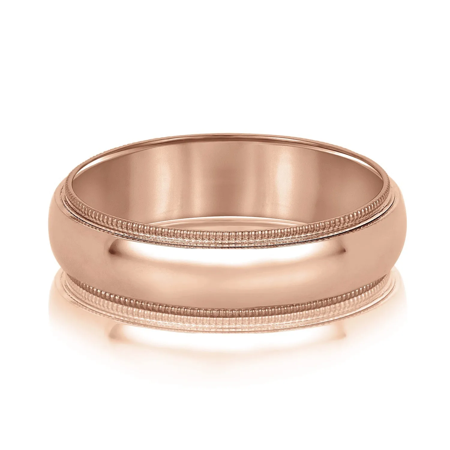 Domed Milgrain Classic Men's Wedding Band Comfort Fit