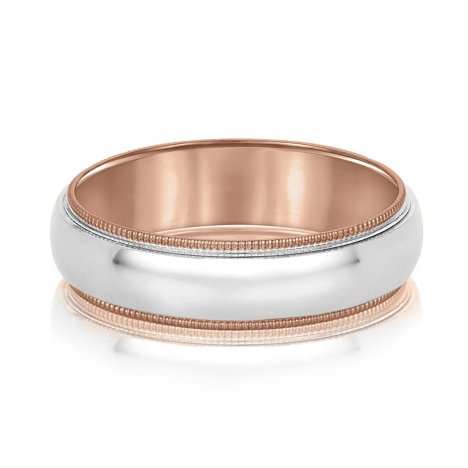 Domed Milgrain Classic Men's Wedding Band Comfort Fit