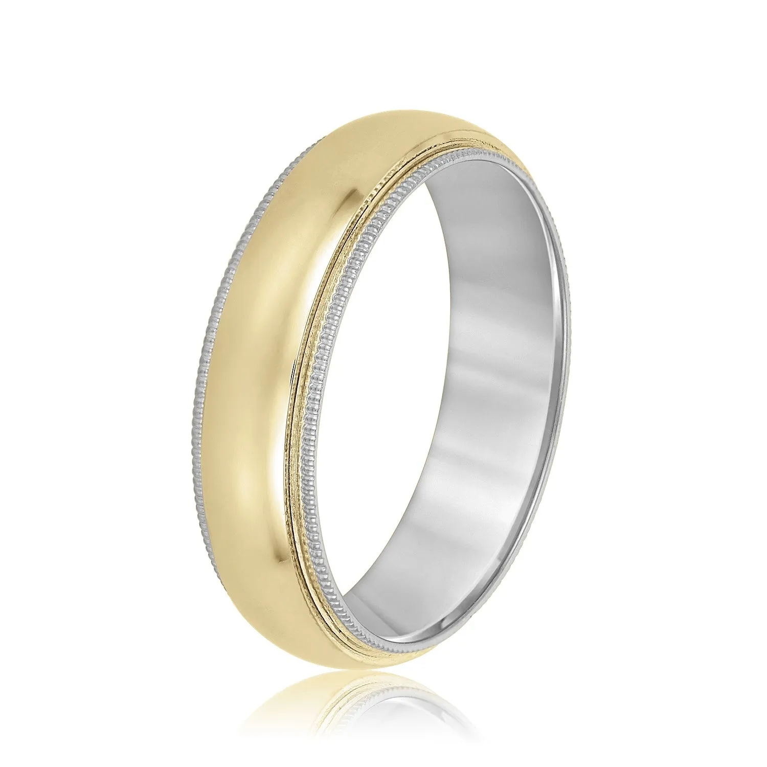 Domed Milgrain Classic Men's Wedding Band Comfort Fit