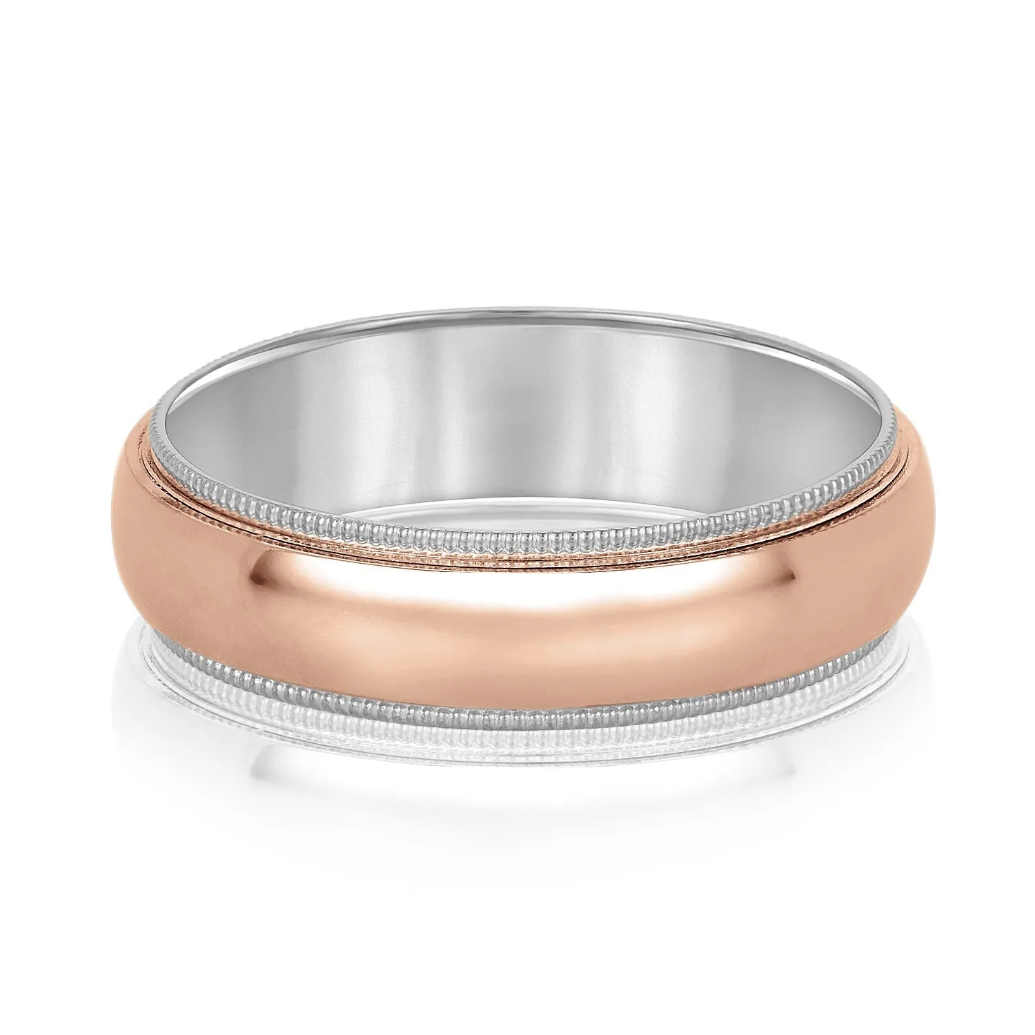 Domed Milgrain Classic Men's Wedding Band Comfort Fit