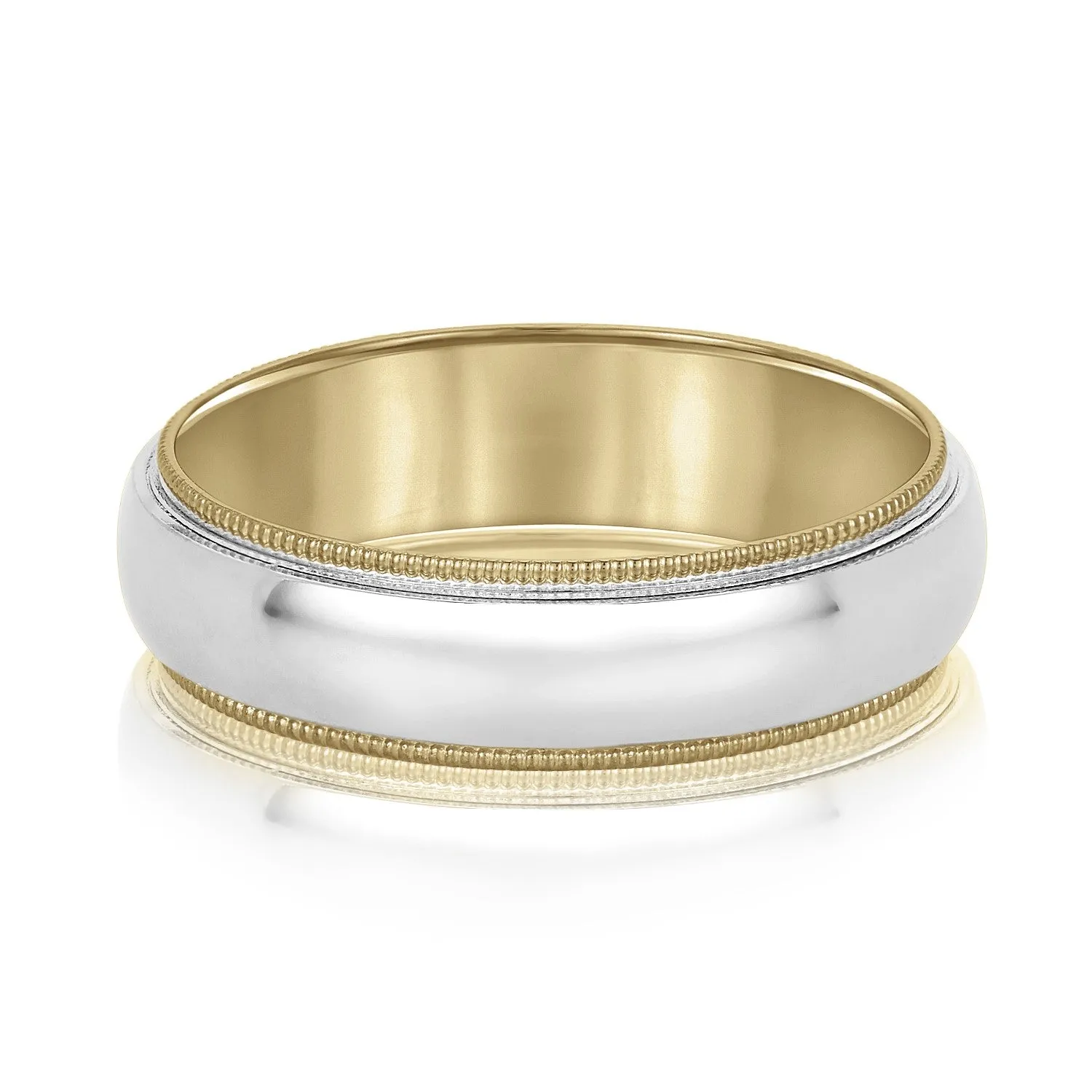 Domed Milgrain Classic Men's Wedding Band Comfort Fit