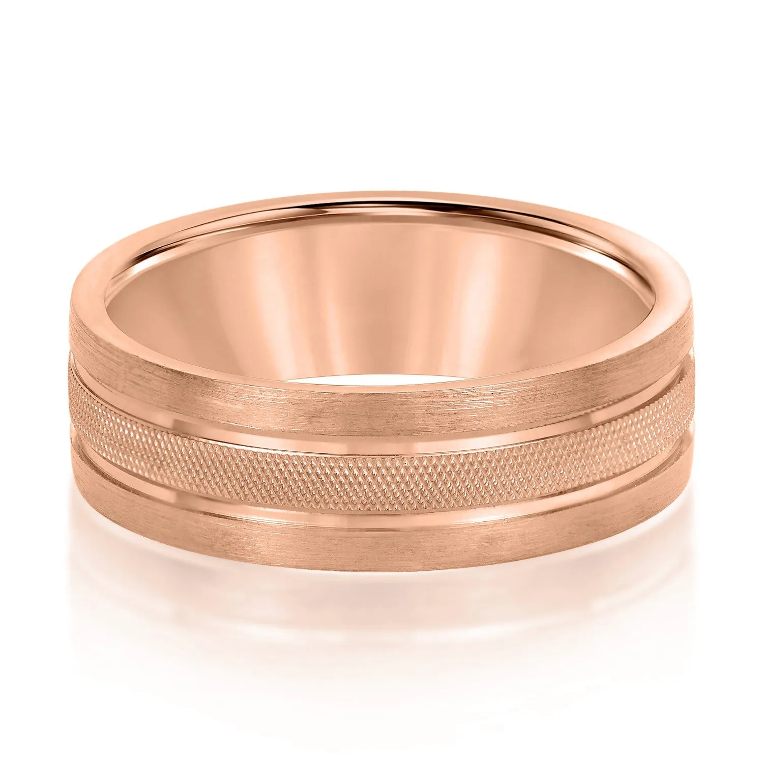 Double Row Comfort Fit Men's Wedding Band