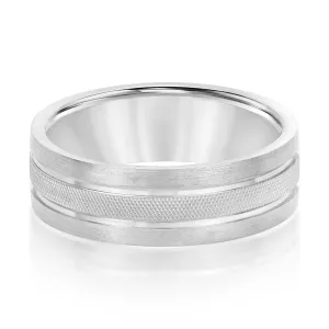 Double Row Comfort Fit Men's Wedding Band