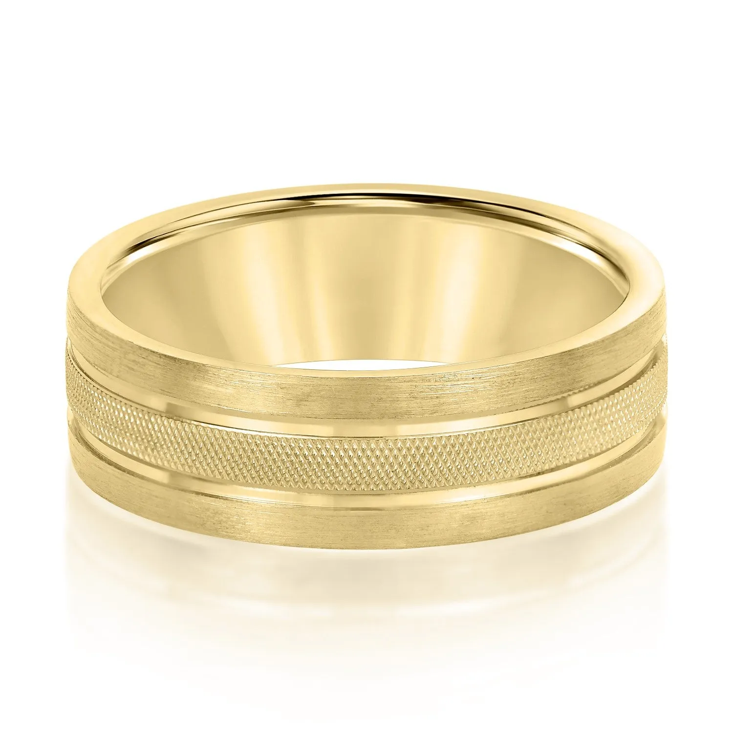 Double Row Comfort Fit Men's Wedding Band