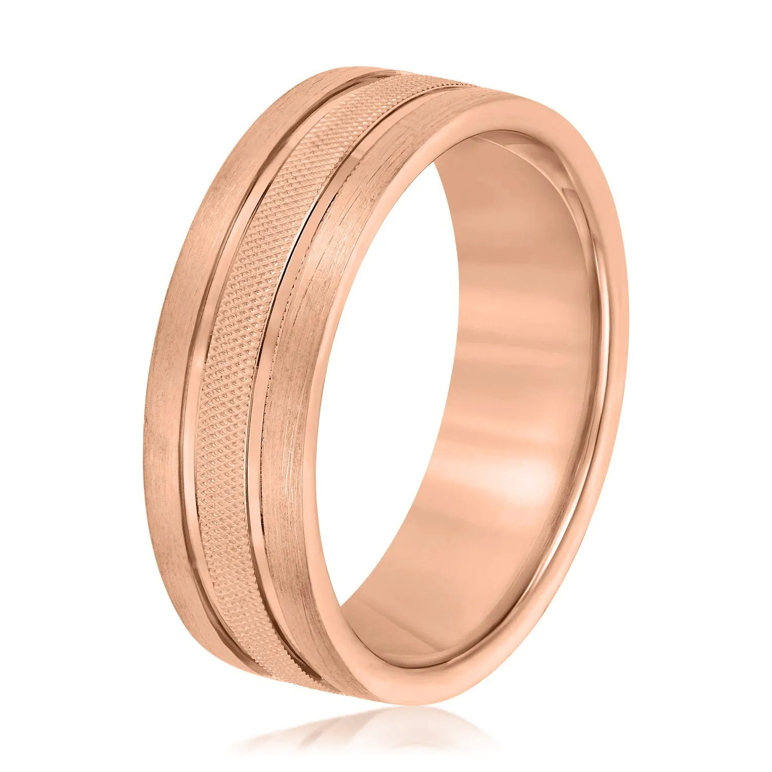 Double Row Comfort Fit Men's Wedding Band