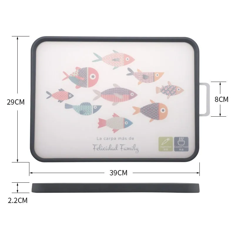 Double Sided Cutting Board Food Fruit Chopping Board Kitchen Stuff Non-slip Easy Clean
