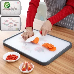 Double Sided Cutting Board Food Fruit Chopping Board Kitchen Stuff Non-slip Easy Clean
