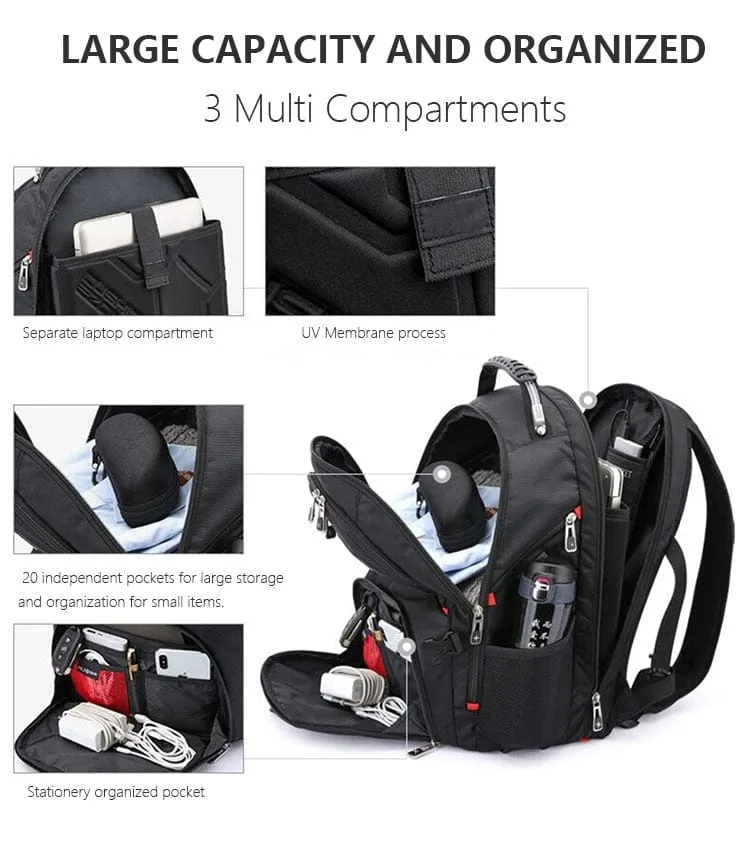 Durable Laptop Backpack USB Charging Port Swiss-Multifunctional