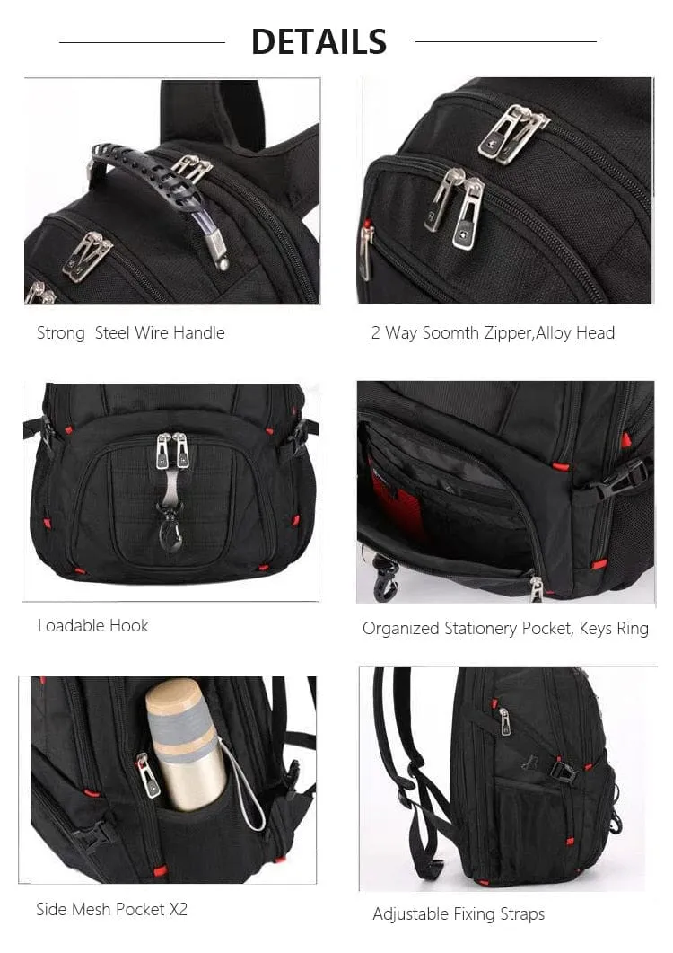Durable Laptop Backpack USB Charging Port Swiss-Multifunctional