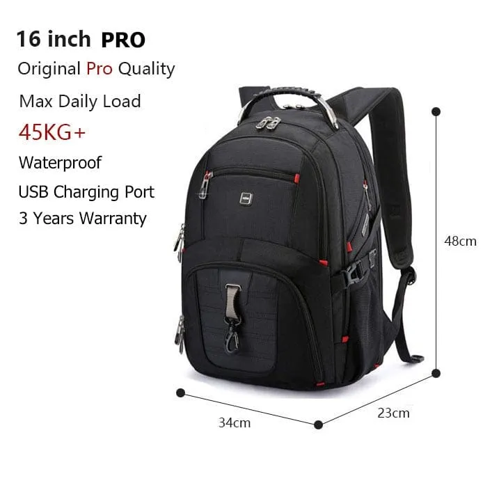 Durable Laptop Backpack USB Charging Port Swiss-Multifunctional
