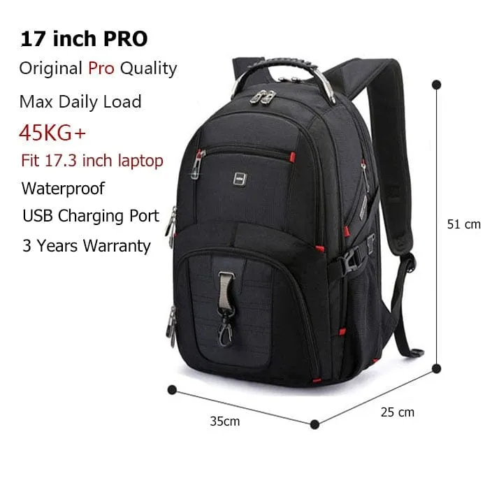 Durable Laptop Backpack USB Charging Port Swiss-Multifunctional