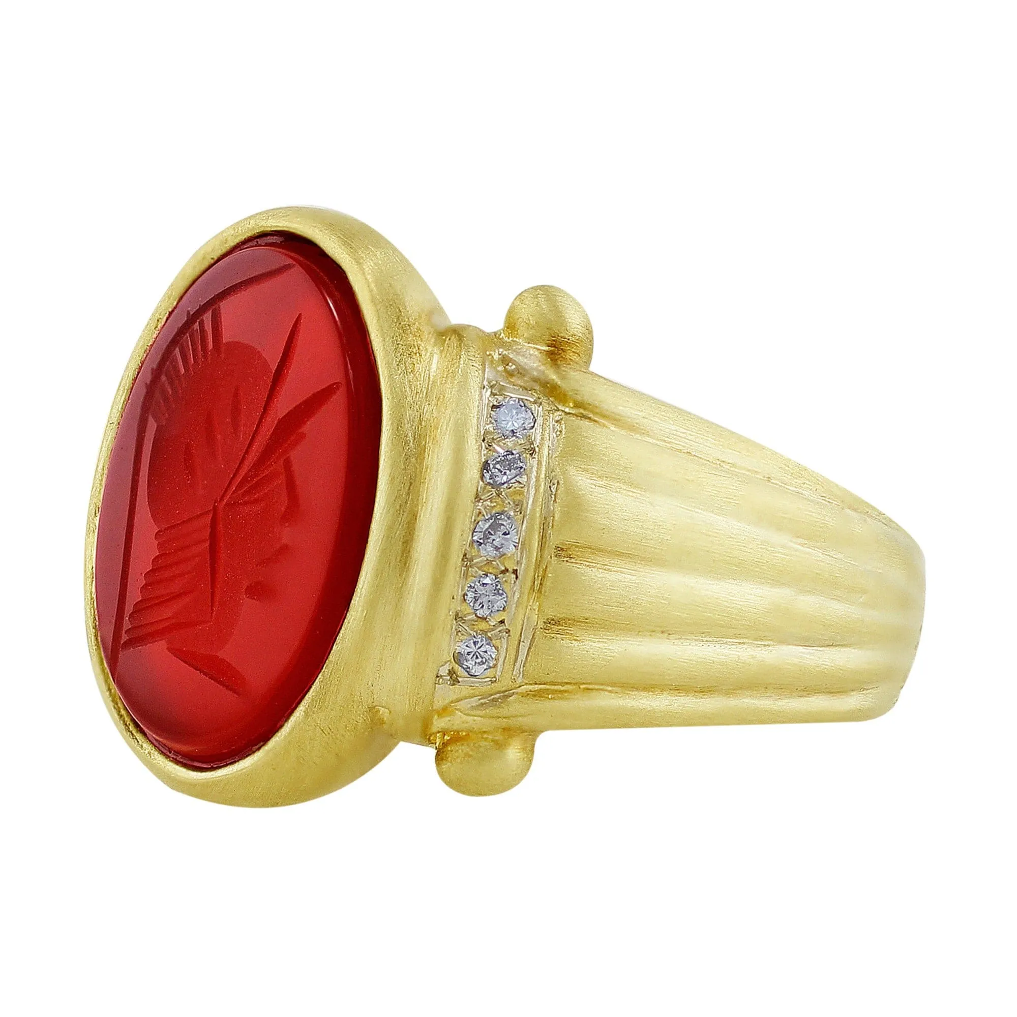 Estate Men's Intaglio Ruby Ring