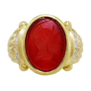 Estate Men's Intaglio Ruby Ring