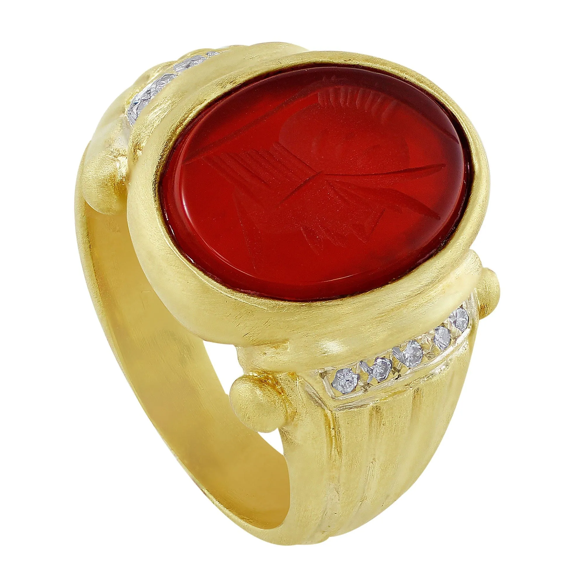 Estate Men's Intaglio Ruby Ring