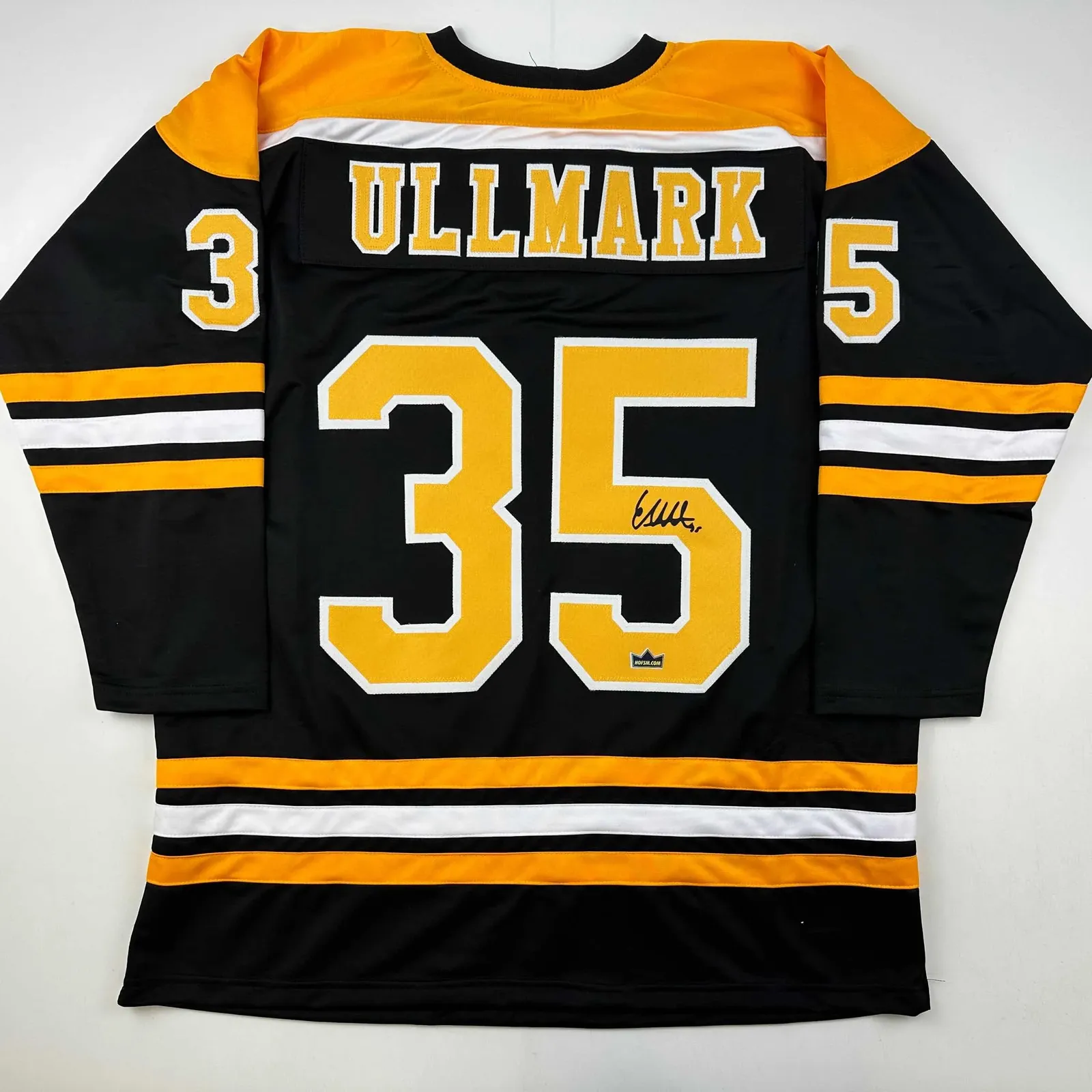 Facsimile Autographed Linus Ullmark Boston Black Reprint Auto Jersey Men's XL