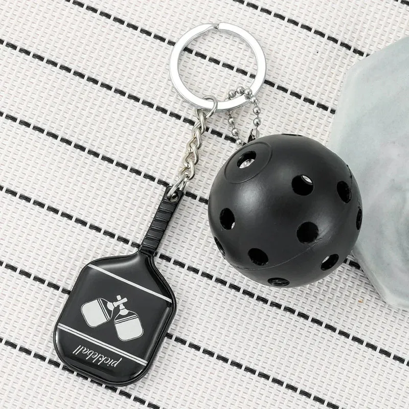 Fashion Sports Pickleball keychain For Sports Lovers Bags Wallets Car Key Pendants Cute Mini Pickleball Keychain Gifts