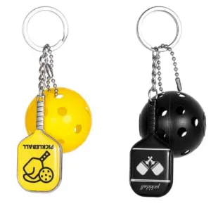 Fashion Sports Pickleball keychain For Sports Lovers Bags Wallets Car Key Pendants Cute Mini Pickleball Keychain Gifts