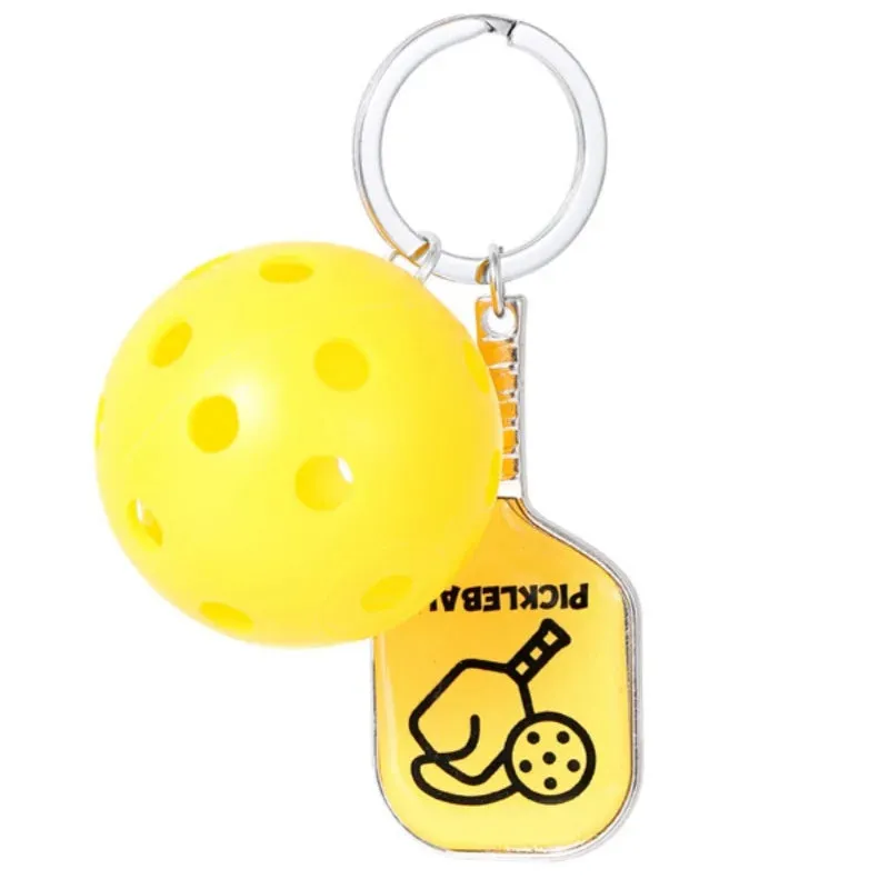 Fashion Sports Pickleball keychain For Sports Lovers Bags Wallets Car Key Pendants Cute Mini Pickleball Keychain Gifts