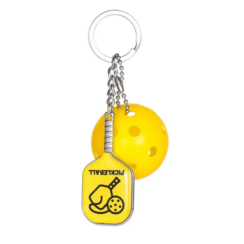 Fashion Sports Pickleball keychain For Sports Lovers Bags Wallets Car Key Pendants Cute Mini Pickleball Keychain Gifts