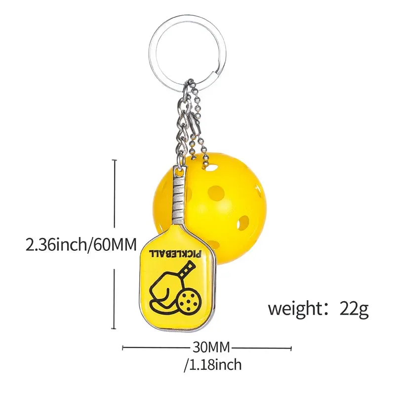 Fashion Sports Pickleball keychain For Sports Lovers Bags Wallets Car Key Pendants Cute Mini Pickleball Keychain Gifts
