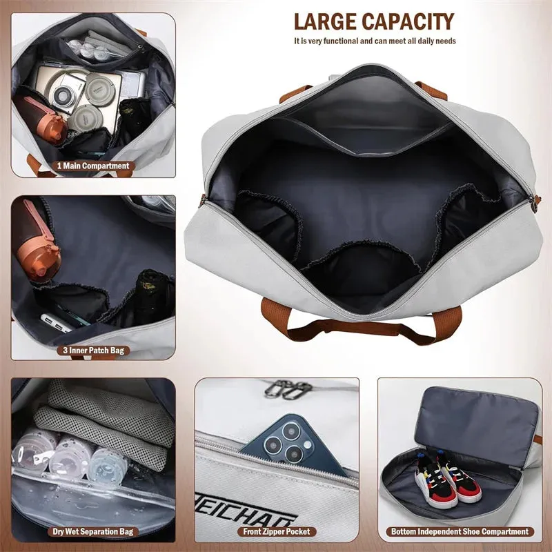Fashion Travel Bags For Women Large Capacity Men's Sports bag Waterproof Weekend Sac Voyage Female Messenger Bag Dry And Wet