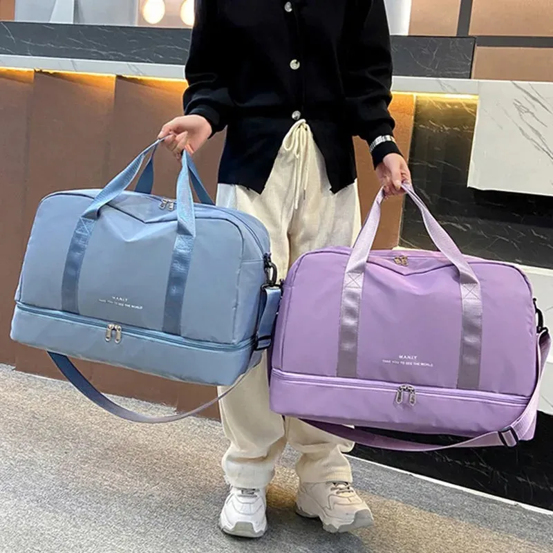 Fashion Travel Bags For Women Large Capacity Men's Sports bag Waterproof Weekend Sac Voyage Female Messenger Bag Dry And Wet