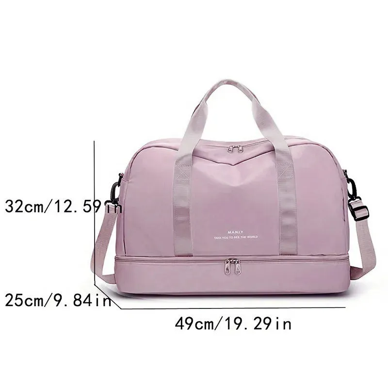 Fashion Travel Bags For Women Large Capacity Men's Sports bag Waterproof Weekend Sac Voyage Female Messenger Bag Dry And Wet