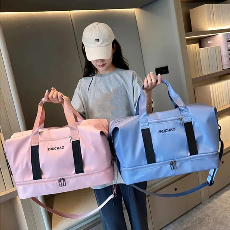 Fashion Travel Bags For Women Large Capacity Men's Sports bag Waterproof Weekend Sac Voyage Female Messenger Bag Dry And Wet