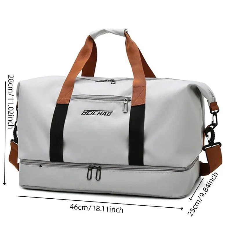 Fashion Travel Bags For Women Large Capacity Men's Sports bag Waterproof Weekend Sac Voyage Female Messenger Bag Dry And Wet