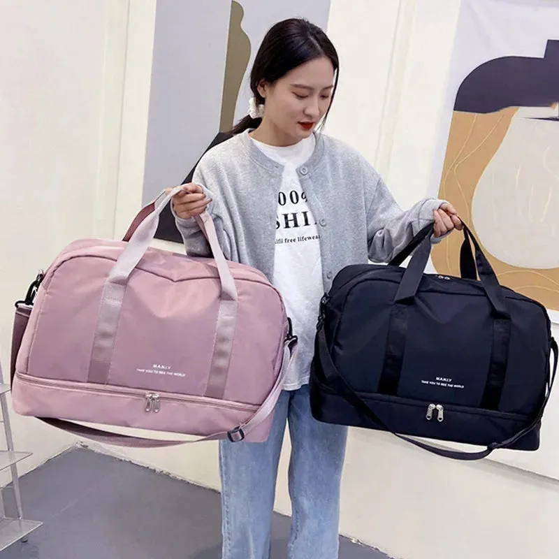 Fashion Travel Bags For Women Large Capacity Men's Sports bag Waterproof Weekend Sac Voyage Female Messenger Bag Dry And Wet