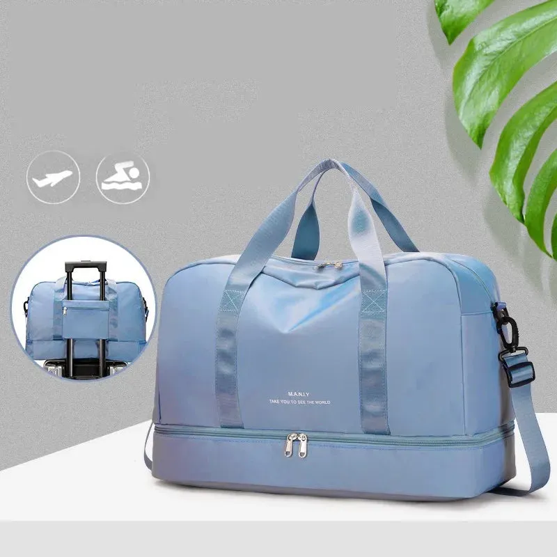 Fashion Travel Bags For Women Large Capacity Men's Sports bag Waterproof Weekend Sac Voyage Female Messenger Bag Dry And Wet