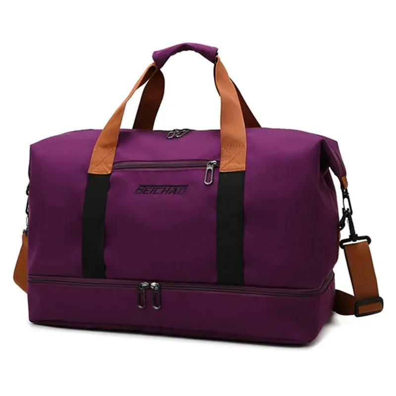 Fashion Travel Bags For Women Large Capacity Men's Sports bag Waterproof Weekend Sac Voyage Female Messenger Bag Dry And Wet