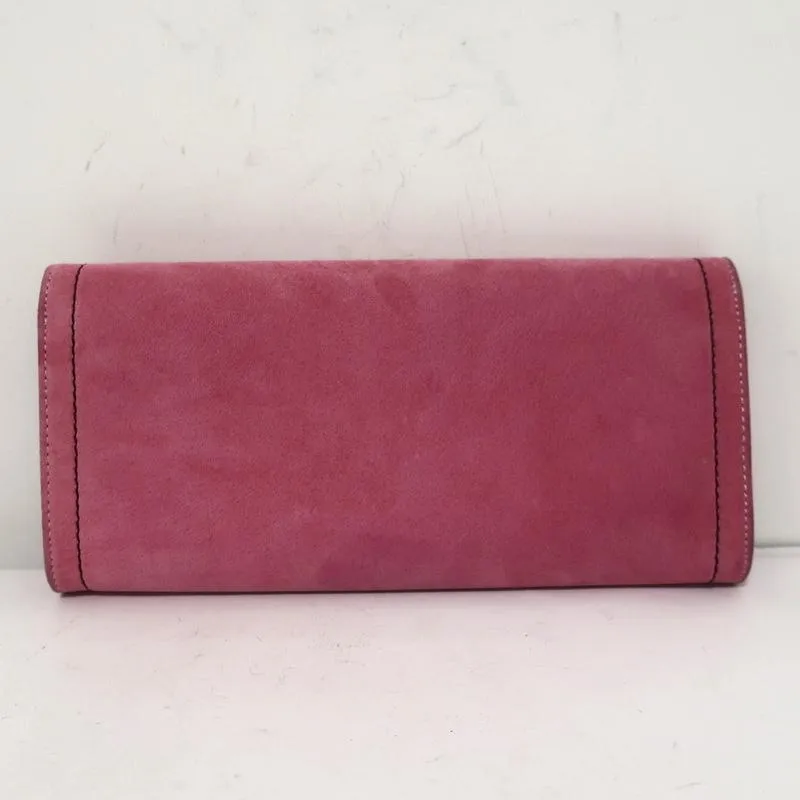 Fatto a Mano by Carlos Falchi Clutch Pink Embellished Suede Chain Strap Bag