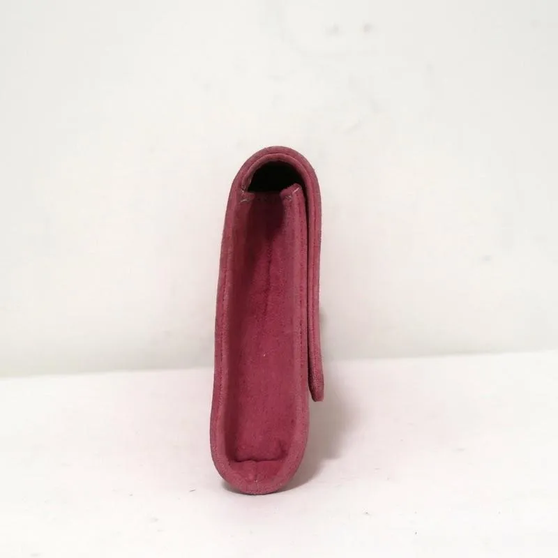 Fatto a Mano by Carlos Falchi Clutch Pink Embellished Suede Chain Strap Bag