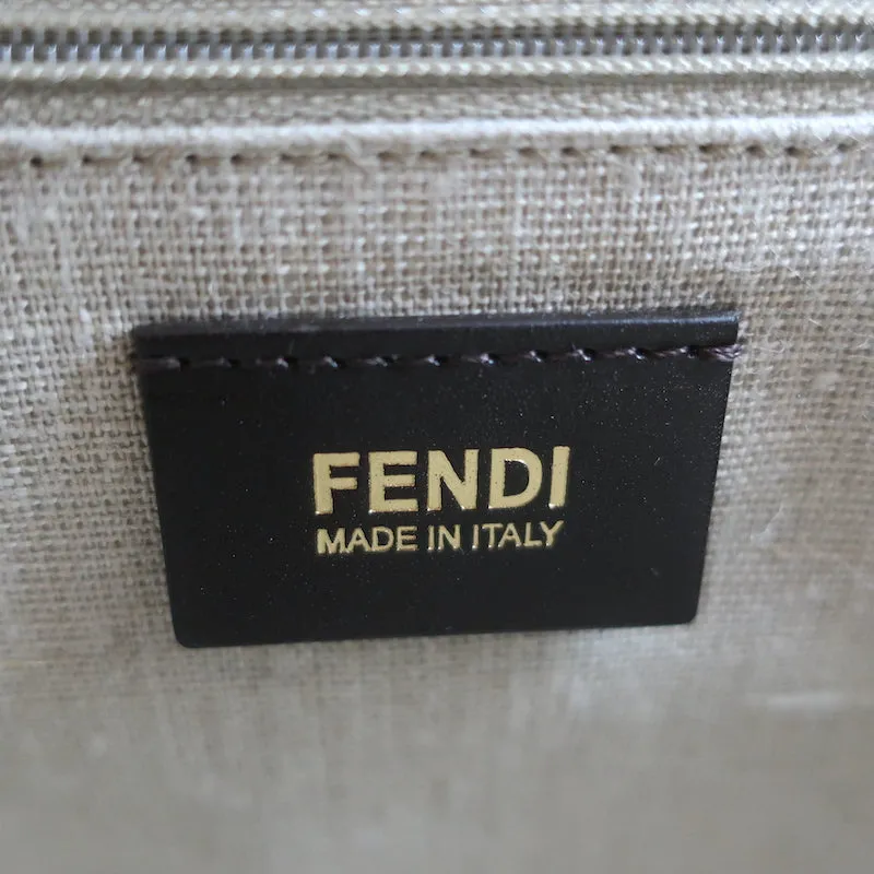 Fendi Silvana Top Handle Bag Red & Brown Leather Small Crossbody