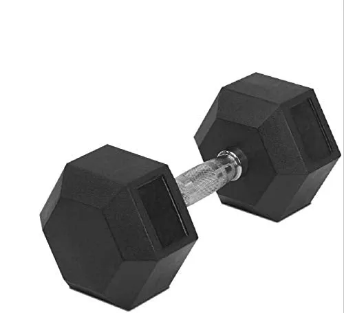 FITNACE HEX Dumbbell 2kg, 2.5, 3kg, 4kg, 5kg, 7.5kg, 10kg, 12.5kg, 15kg Single 1 PC, Hexa Dumbbell Single PC (1 PC, 5) (Black)
