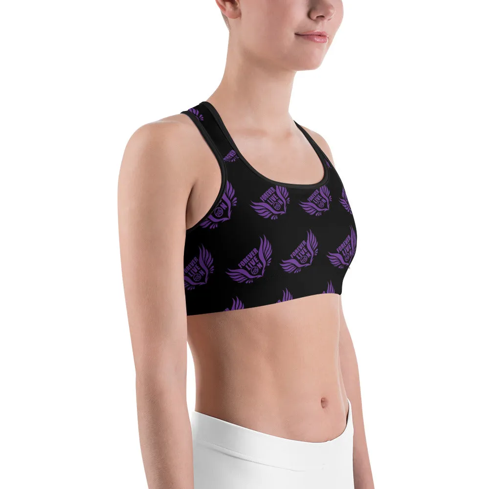 FLO Black & Purple Sports Bra