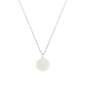 Flower of Life Necklace, White Rhodium, All Gender