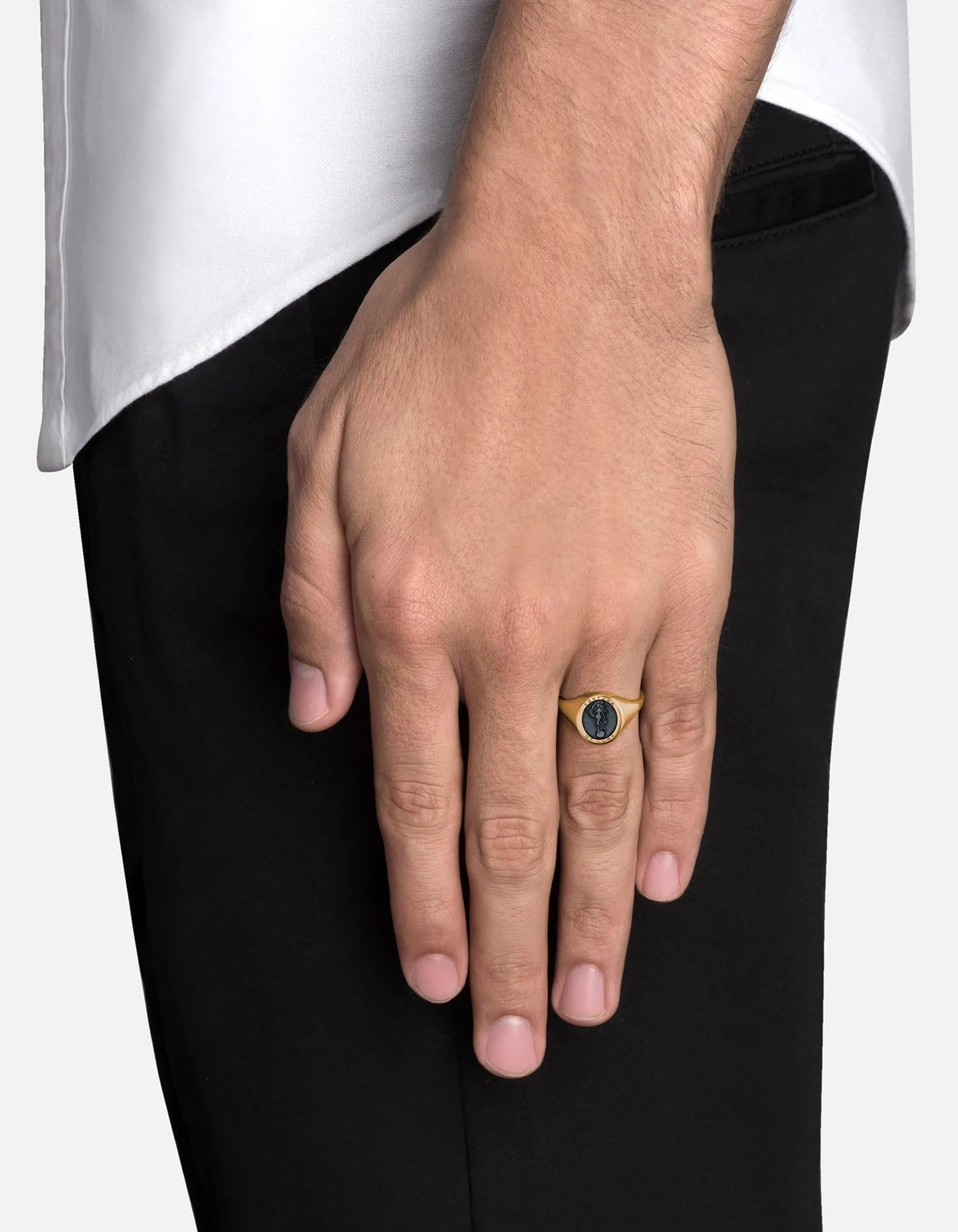 Fortuna Ring, Gold Vermeil/Gray