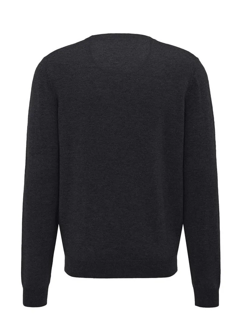 FYNCH HATTON Crew Neck Sweater - Men's Fine Knit – Charcoal