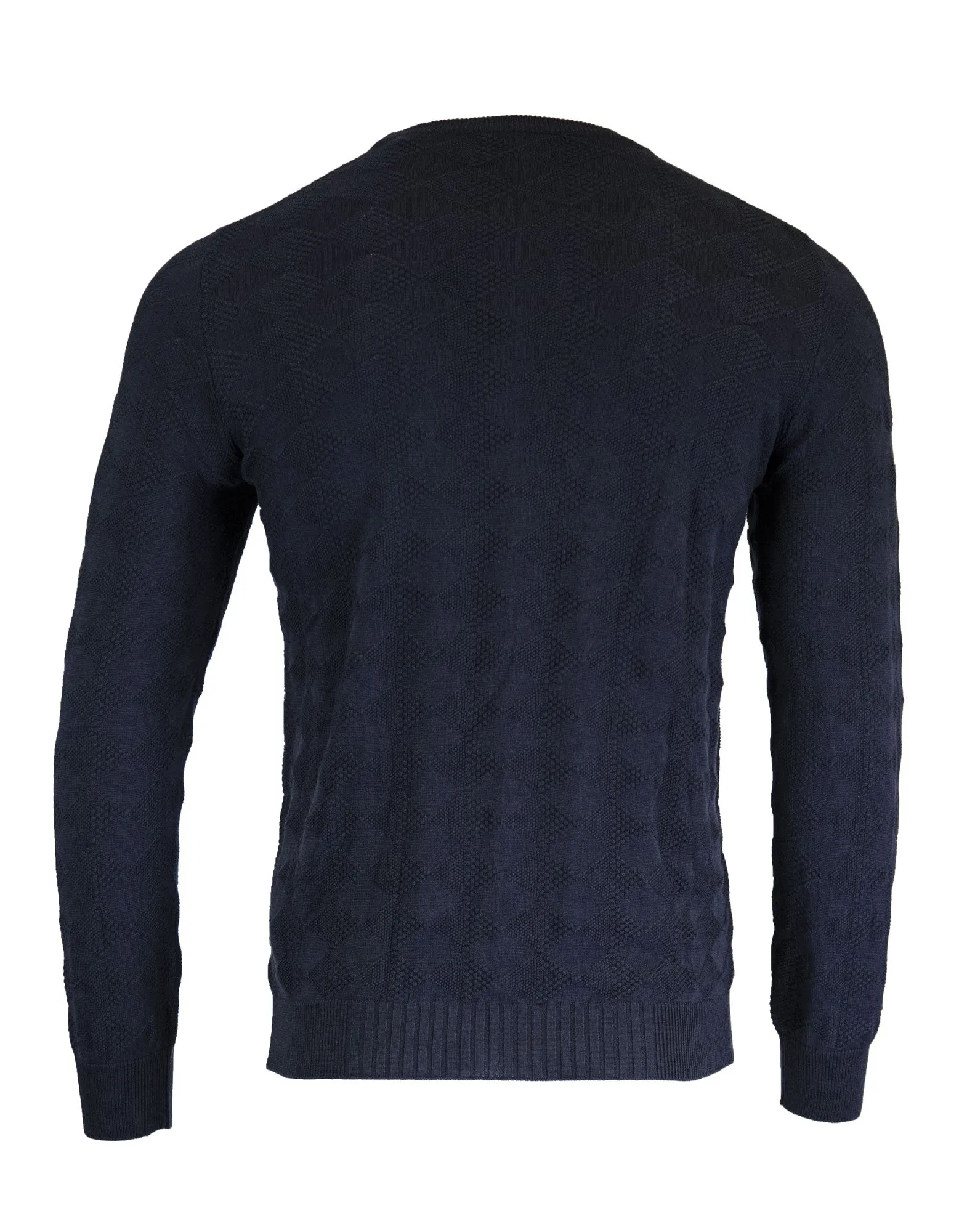 Gant Men's O2 Silk Blend Texture Crew, Medium, Marine