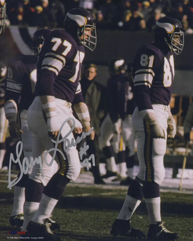Gary Larsen Signed Vikings Purple Jersey With Carl Eller 8x10 Photo - (SS COA)
