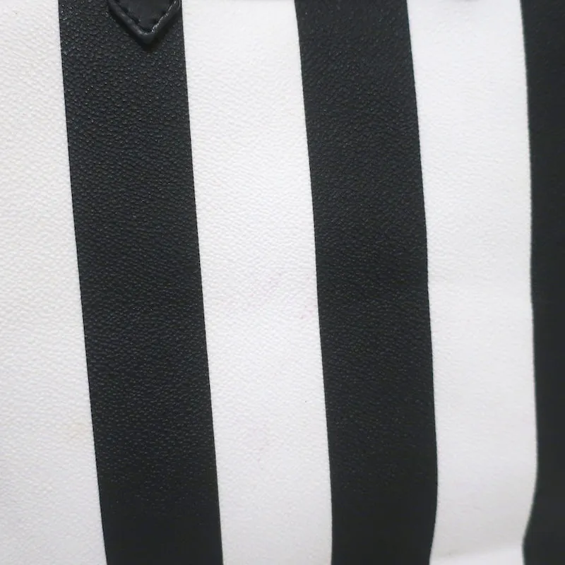 Givenchy Large Antigona Tote Black & White Striped Coated Canvas Shoulder Bag