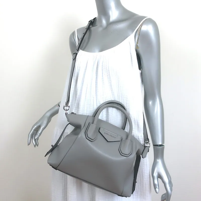Givenchy Small Antigona Soft Bag Pearl Grey Leather Crossbody