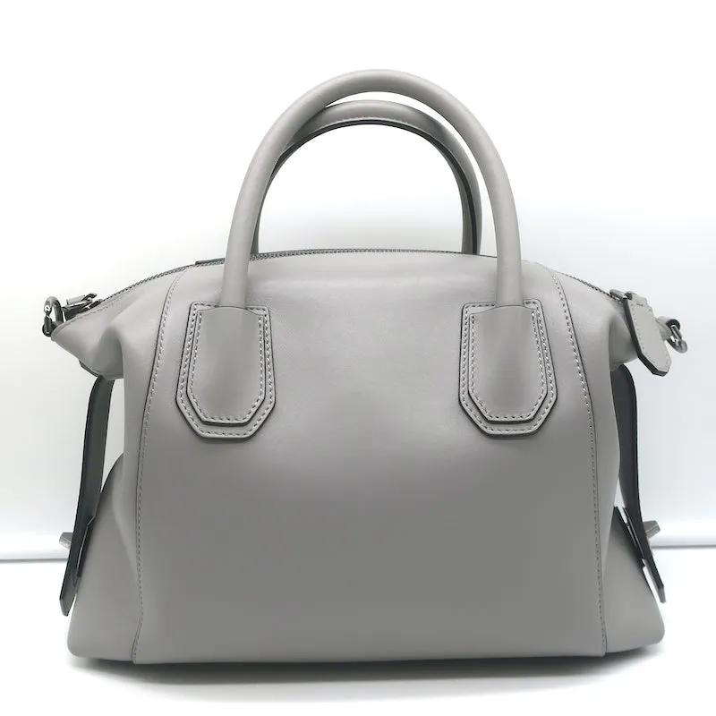 Givenchy Small Antigona Soft Bag Pearl Grey Leather Crossbody