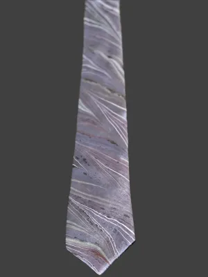 Gray chevron 3” Silk Tie  water marbled