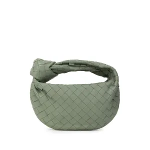 Gray Leather Handbag