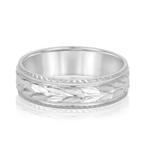 Greek God Wreath Style Men’s Wedding Band